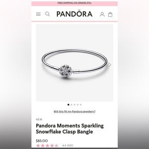 Pandora snowflake clasp bangle bracelet